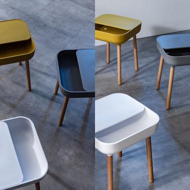 サイドテーブル PT-980 AZUMAYA 東谷 おしゃれ シンプル 収納付き 北欧