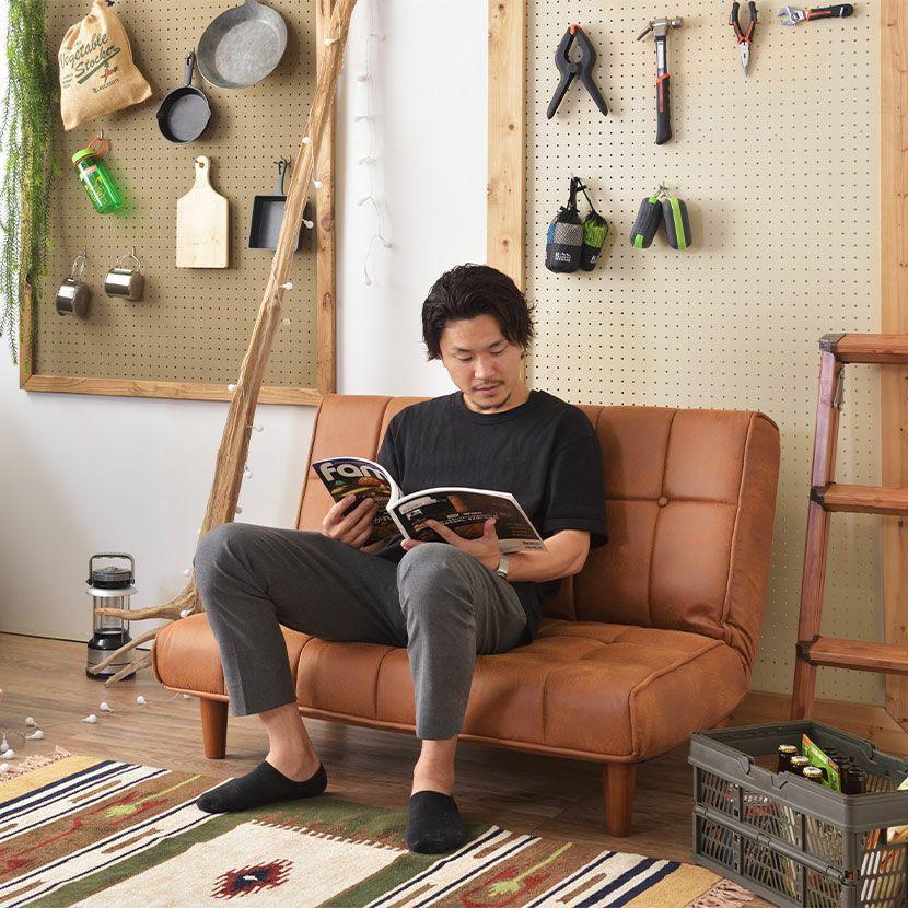 ローソファ フロアチェア ソファベッド 2人掛け 2P RKC-938