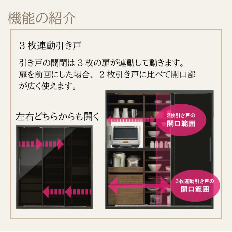 シギヤマ家具工業 【開梱設置付】 キッチンボード 幅160 3枚連動 シギヤマ家具工業 【開梱設置付】 キッチンボード 幅160 3枚連動