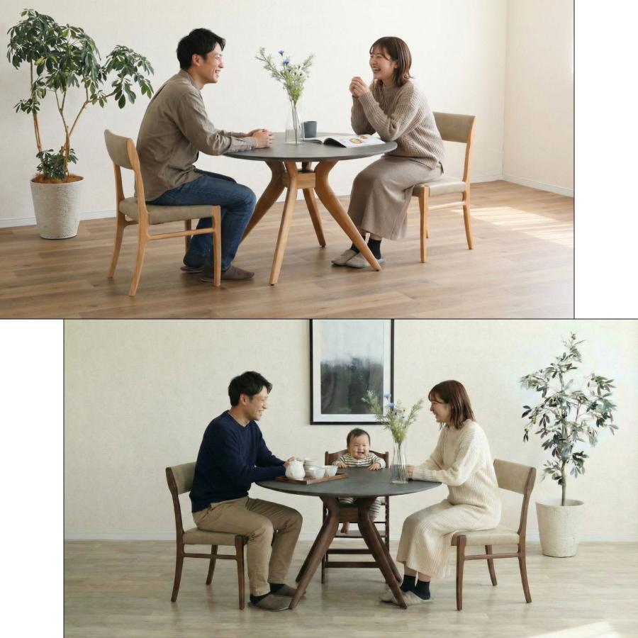 シギヤマ家具工業 ダイニングテーブル 幅110 丸 単品 丸テーブル 食卓