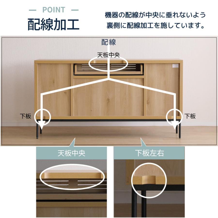 シギヤマ家具工業 サイドボード キャビネット 配線整理 湿気対策