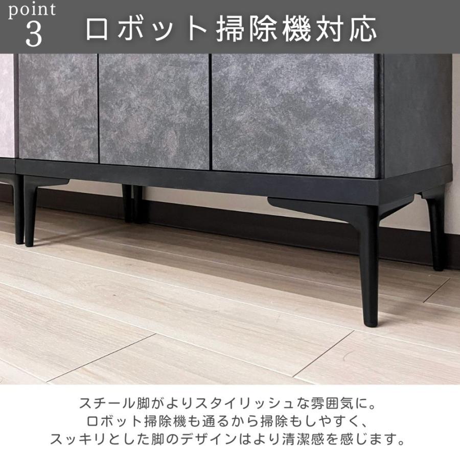 下駄箱 シューズボックス ミラー付き 大容量 大川家具 シャーク 幅75