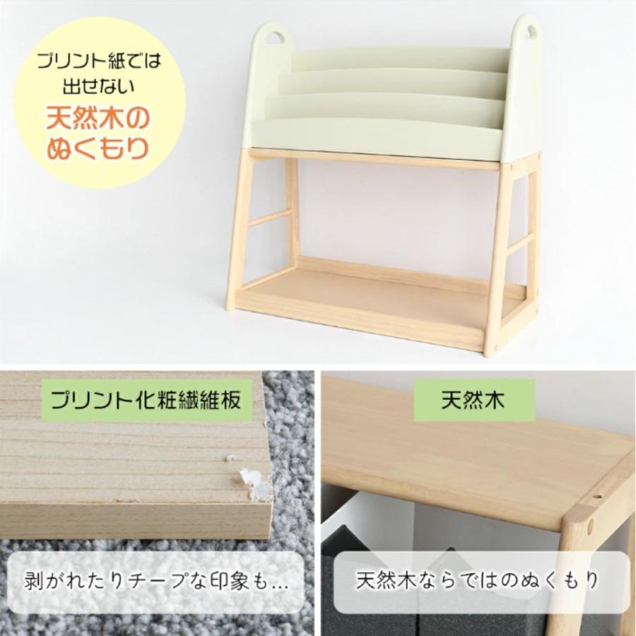 本棚・絵本棚・マガジンラック RM 絵本棚 マガジンラック*ミントグリーン＆ナチュラルW640 | iichi 日々