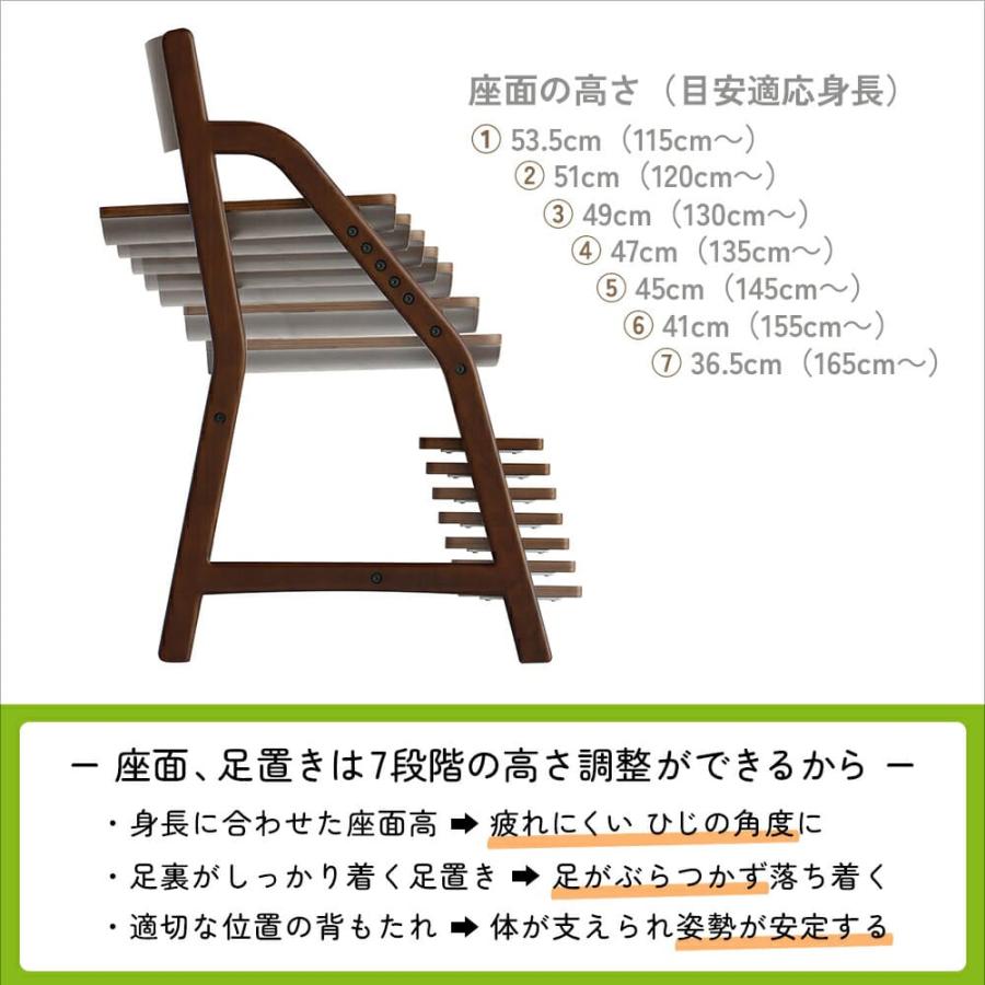 ICHIBA（市場） キッズチェア 学習椅子 子ども用 椅子 木製 板座 