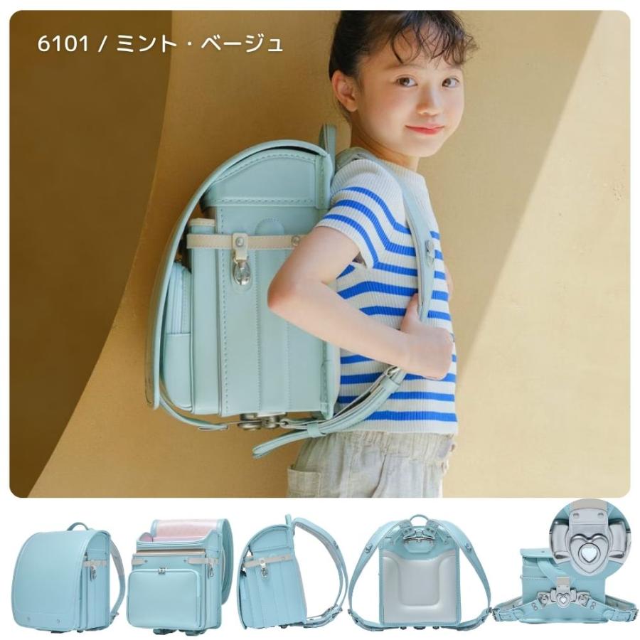 ランドセル くるピタ フィットちゃん やさしさ＋パステルシリーズ1KE7654K 2027 日本製 クラリーノ 楽ピタ 超ピカ 女の子 A4ファイル対応 バイカラー ツートンの画像