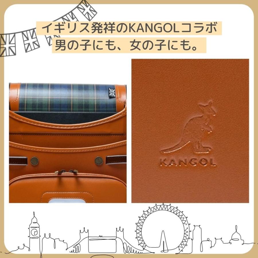 ランドセル くるピタ ふわりぃ タータン KANGOL 1KG7788K A4フラットファイル対応 日本製 軽い 男の子 女の子 人気 おしゃれ 6年保証 茶色 黒 青 赤 緑 ネイビーの画像