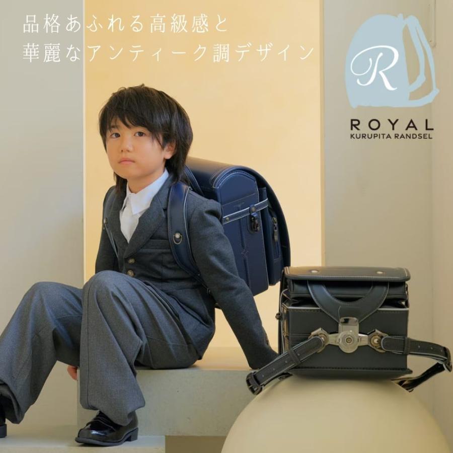 ランドセル くるピタ ロイヤル 1KS7680K 2027 日本製 男の子 クラリーノタフロックNEO エアロキャッチ背カン 超ピカ 楽ピタ 反射材 A4ファイル かっこいい 黒 紺の画像