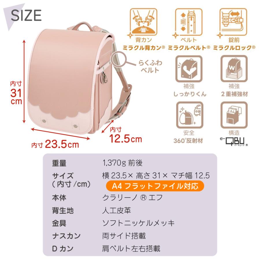 フィットちゃんランドセル ランドセル マカロン MAC-670-RF A4フラット