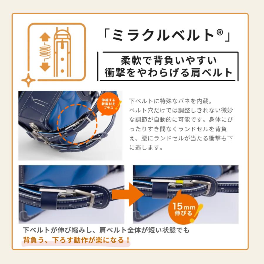 ランドセル アクティブムーブ MCF-720-RF A4フラットファイル 日本製 自動ロック e-QBE型 らくふわベルト ミラくるっロック 男の子 かっこいい 2027 6年保証の画像