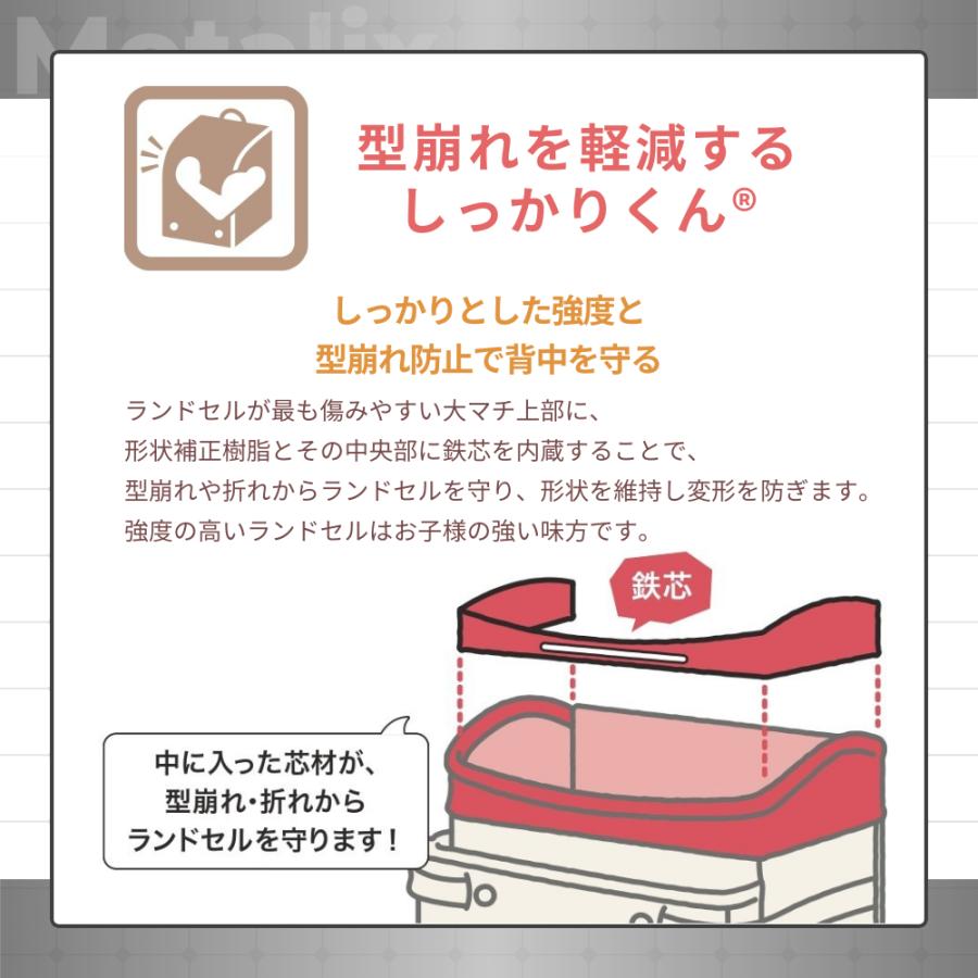 ランドセル フィットちゃん メタリックス２ MTL-042 A4フラットファイル対応 日本製 自動ロック e-QBE型 らくふわベルト ミラくるっロック 男の子 かっこいいの画像