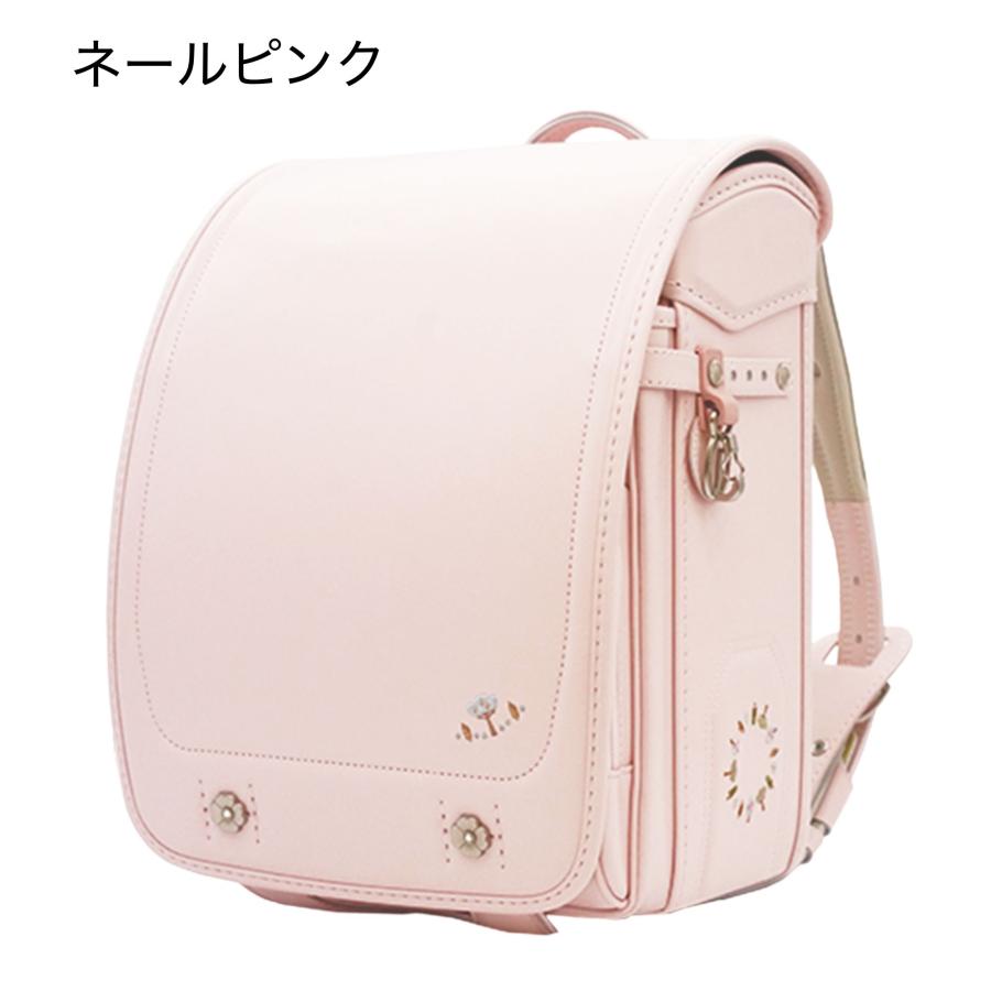 ランドセル ナッティ NAT-690-RF A4フラットファイル 日本製 自動ロック e-QBE型 らくふわベルト ミラくるっロック 女の子 おしゃれ かわいい 花 2027 6年保証の画像