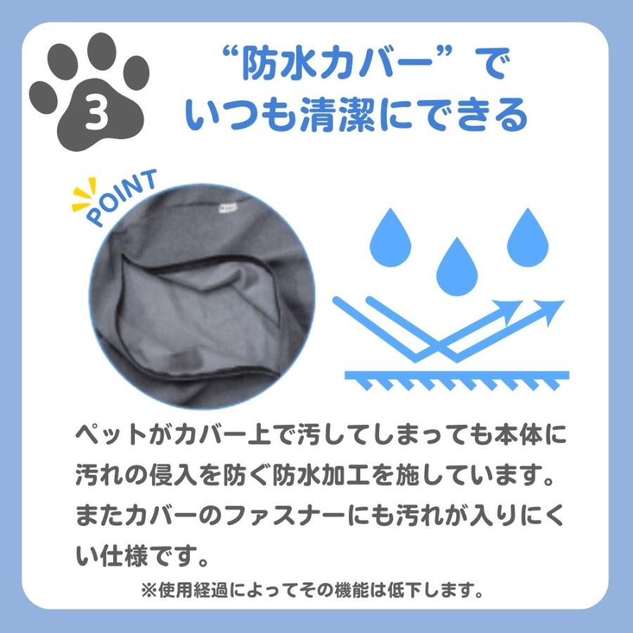 MOGU モグ 雲にのるペットソファ ラウンド 本体 カバー付き 日本製 洗える 防水 ペットベッド ビーズクッション 大型 爪に強い 丸 猫 犬 58×58×13 正規品の画像