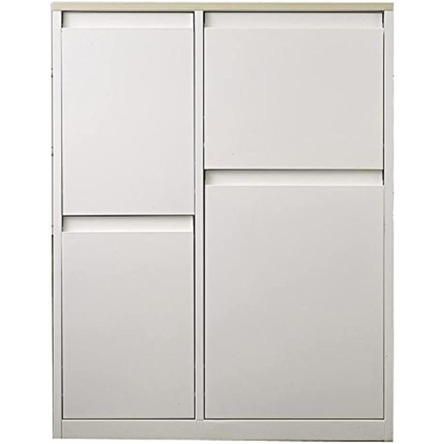YY-WSB-72 お洒落 ゴミ箱 ごみ箱 マルチボックス 幅72cm スリム 省スペース 薄型 タテ型 縦 4分別 高級感 スチール製 収納 BOX付 【ふち】 おしゃれ
