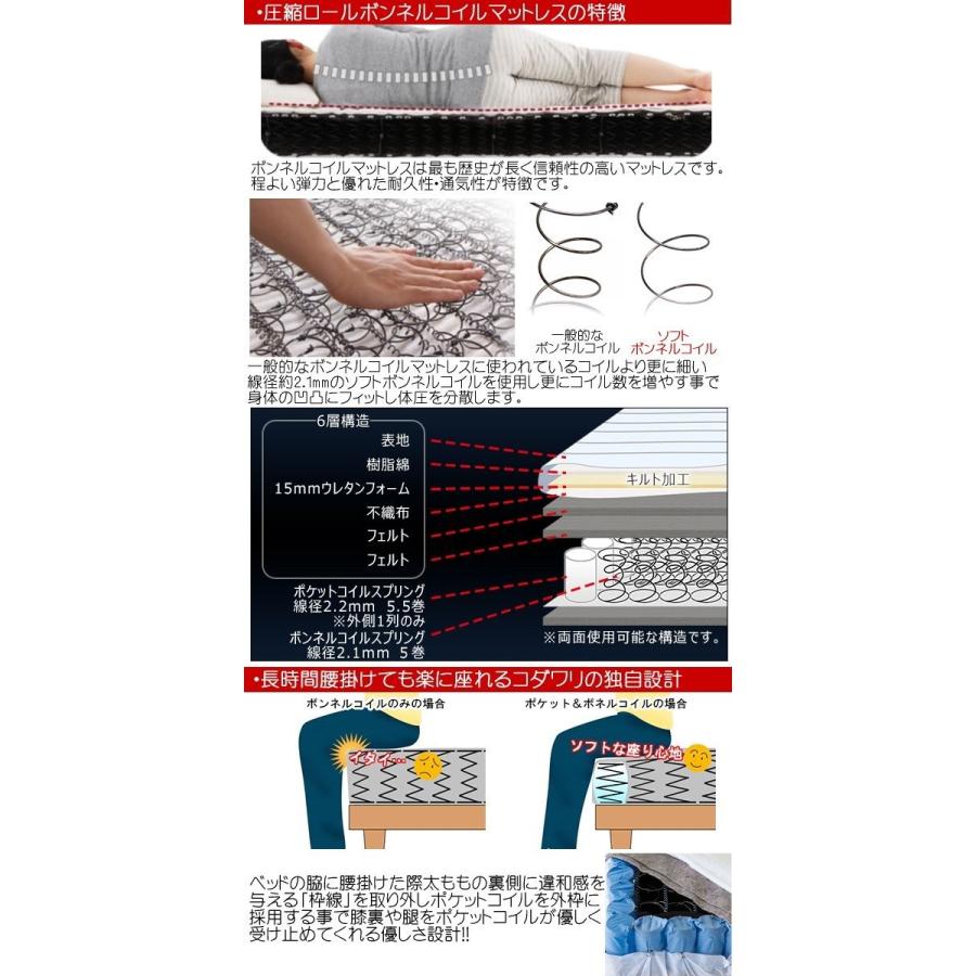 ダブルベッド 照明付き コンセント付き 日本製 国産 ライト付き