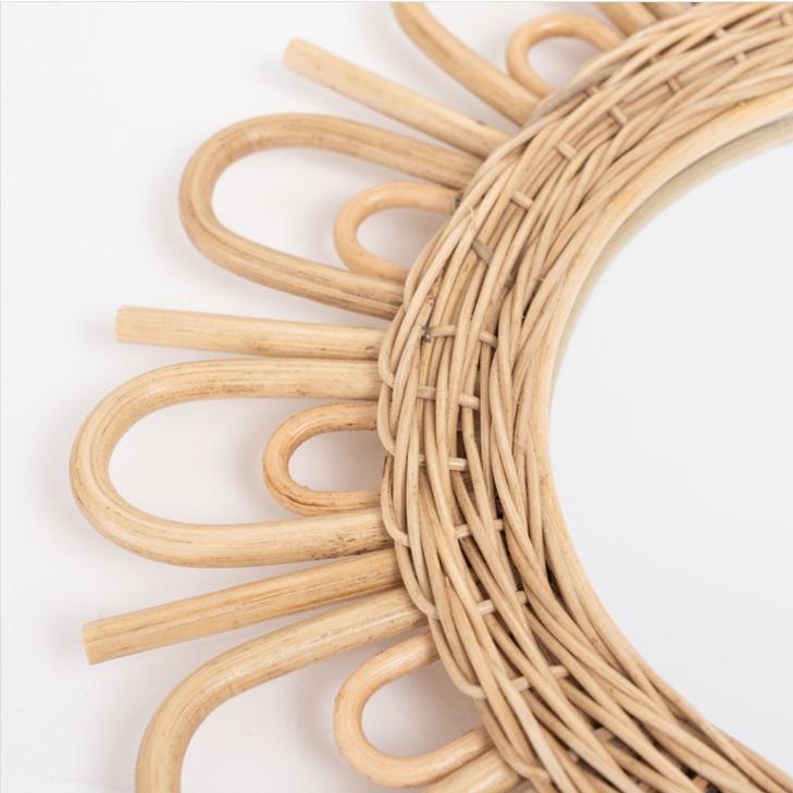 ラタンミラー ラタン 鏡 ミラー 天然素材 カガミ 壁掛け おしゃれ