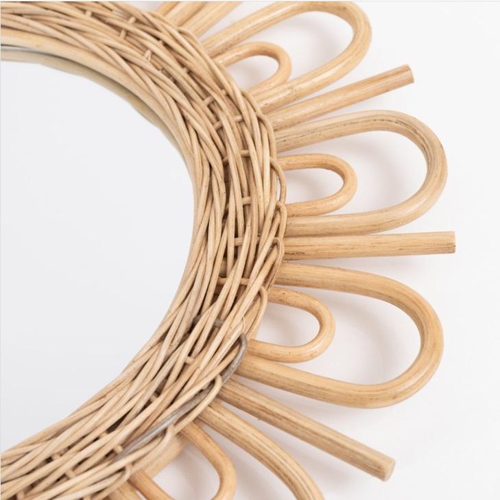 ラタンミラー ラタン 鏡 ミラー 天然素材 カガミ 壁掛け おしゃれ