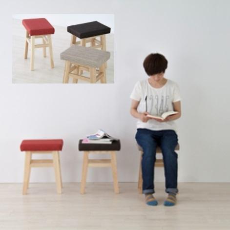 スツール バンビスツール ダイニング 玄関 木製 布 ナチュラル