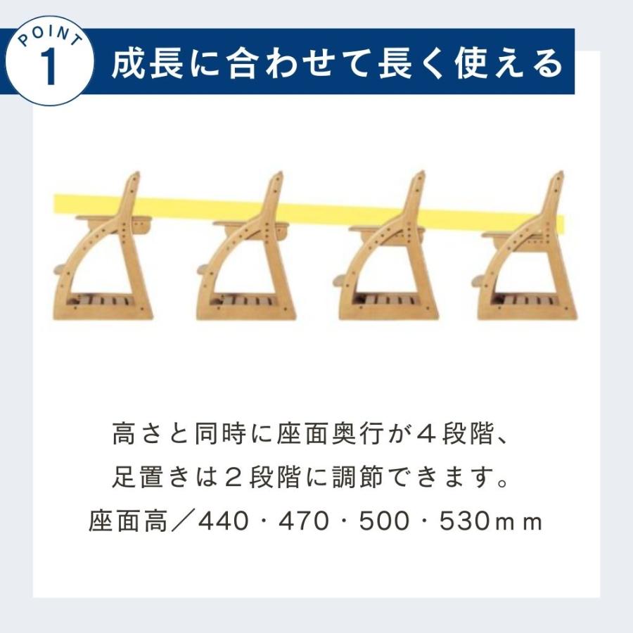 KOIZUMI コイズミ 学習椅子 木製 4ステップチェア フォー
