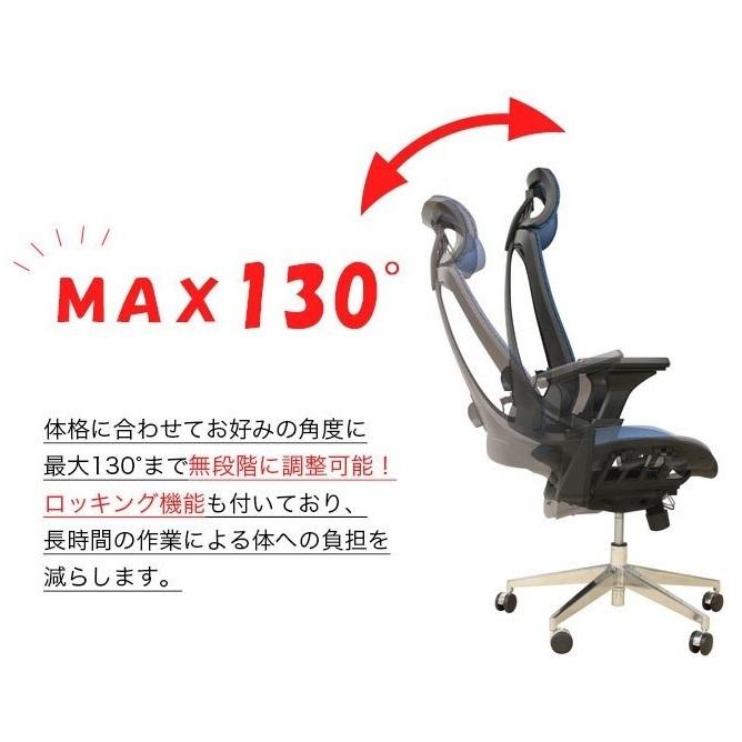 オフィスチェア メッシュ 肘付 ハイバック リクライニング 回転 キャスター付き デスクチェア HLC-1098 -S HCL-1098 ヘッドレスト付 ランバーサポート