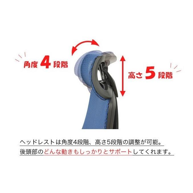 オフィスチェア メッシュ 肘付 ハイバック リクライニング 回転 キャスター付き デスクチェア HLC-1098 -S HCL-1098 ヘッドレスト付 ランバーサポート