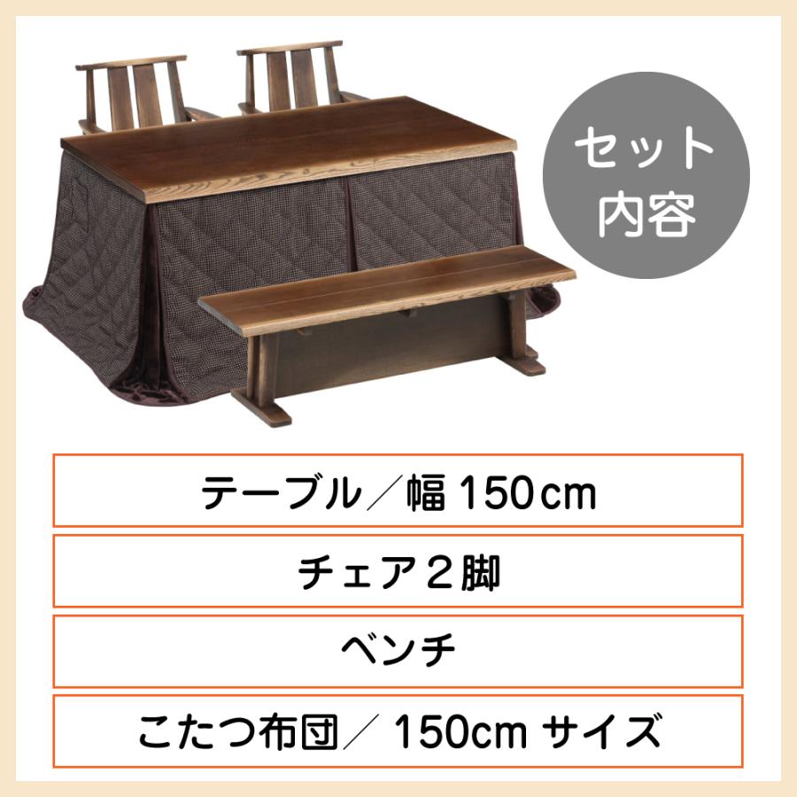 協立工芸 速暖2秒 ハロゲン こたつ こたつセット 5点セット 長方形 150