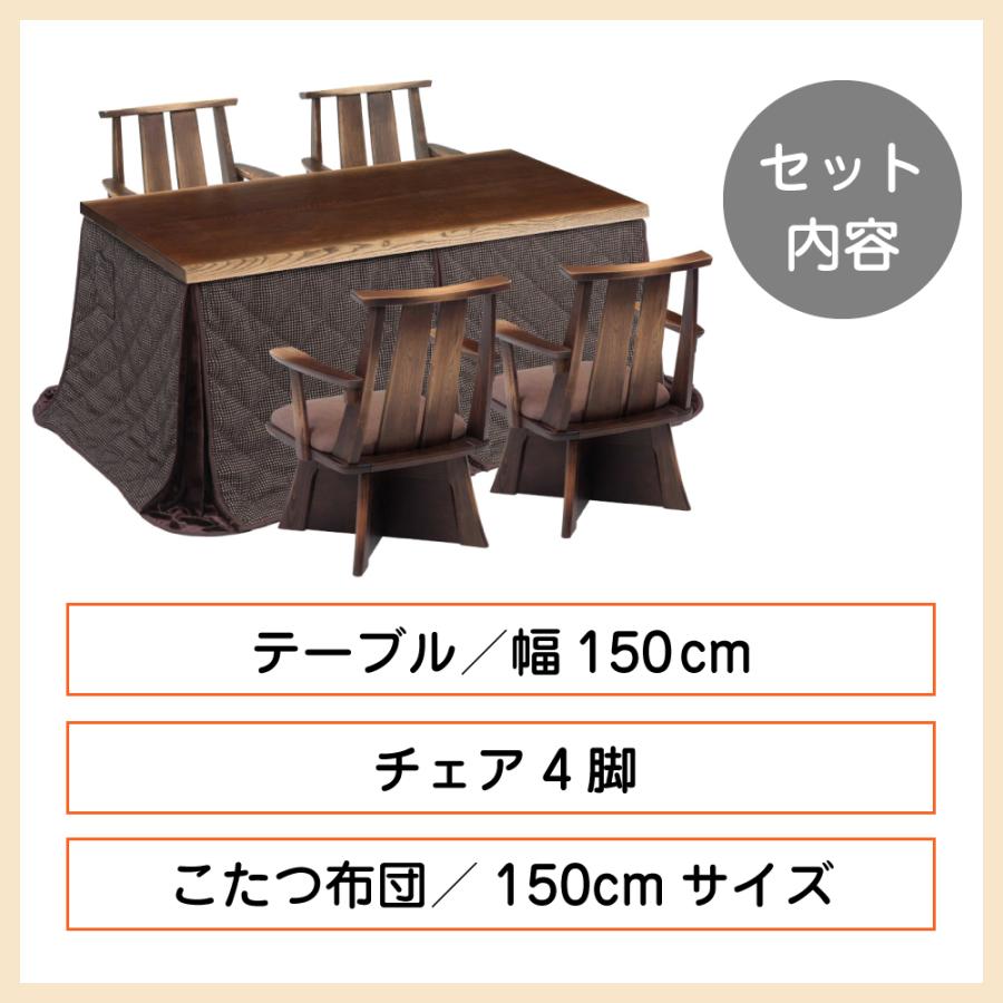 協立工芸 速暖2秒 ハロゲン こたつ こたつセット 6点セット 長方形 150