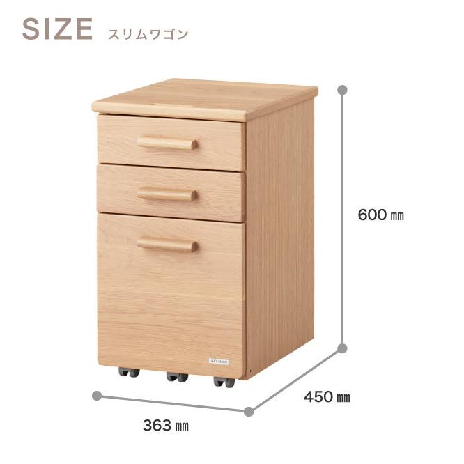 コイズミ デスクワゴン cotoa コトア FNW-304 MO スリムワゴン 3段