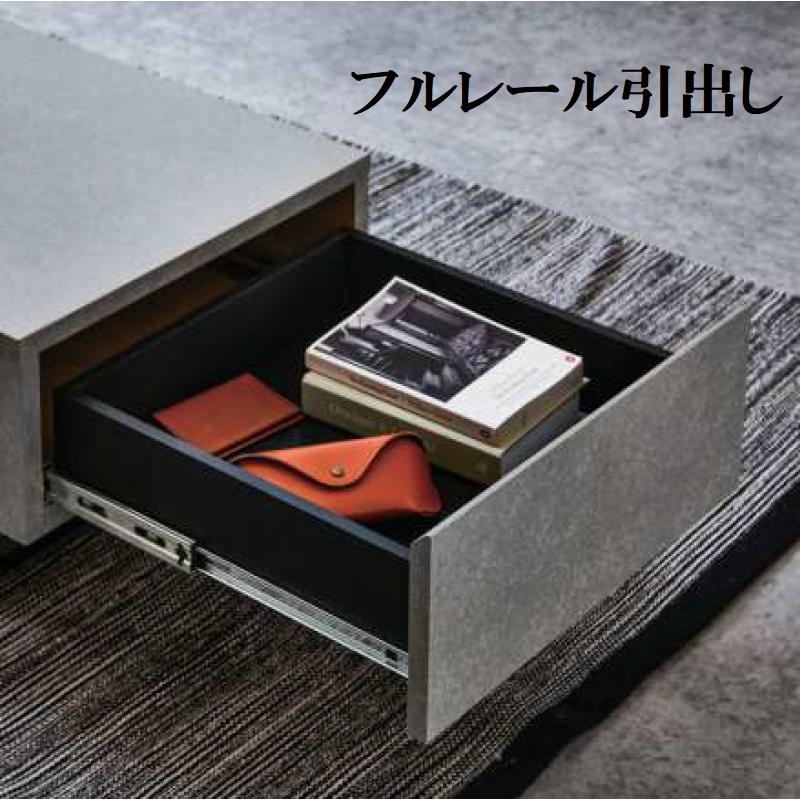 センターテーブル 幅105cm リビングテーブル セラミック調 モカ 両