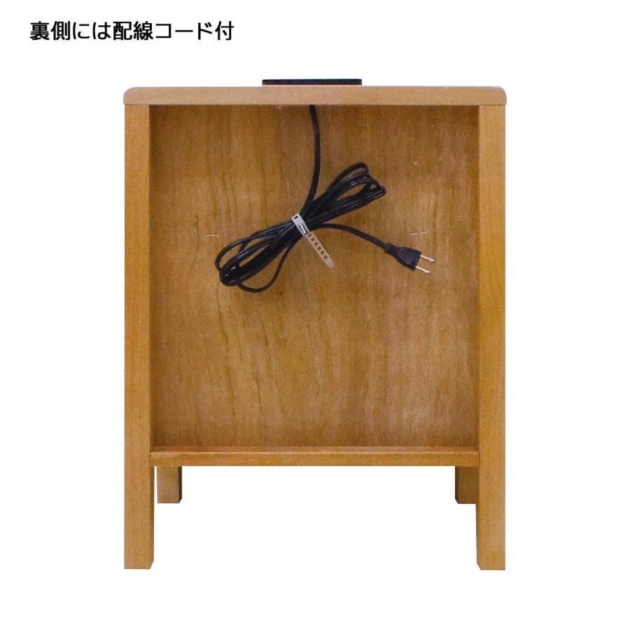ミニクル40-2 ナイトテーブル 木製サイドテーブル フジシ ナイトテーブル ミニクル 幅40cm コンセント付き 脚付き ナイト