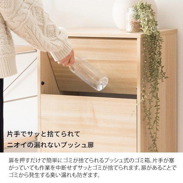 ゴミ箱 ダストボックス キャスター付き 45L 大容量 フタ付き プッシュ扉式 ごみ箱 DB-F1100 スリム 奥浅 薄型 木製 木目調 おしゃれ 北欧 収納 棚 宮武製作所 |  | 05