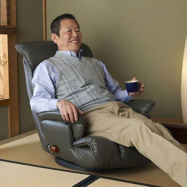 座椅子 YS-1394 リクライニング 360度回転 スーパーソフトレザー 合成