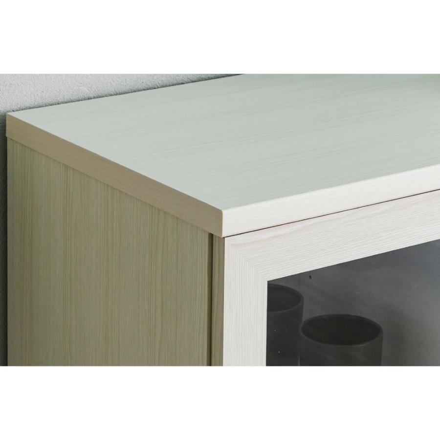 レンジボード 幅80 キッチンボード カップボード オリーブ 日本製 低め