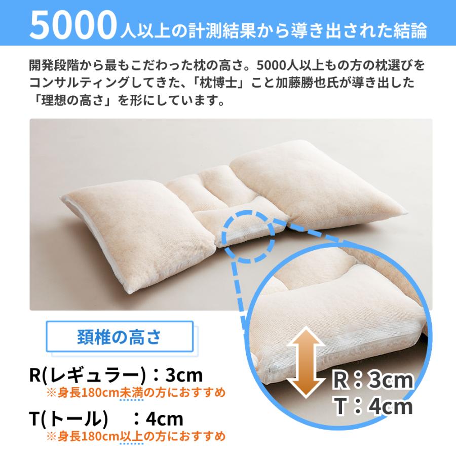 洗える羊毛まくら　高さ調整可能 ディーブレス ナチュラルブレス トール 枕博士が考えた枕 洗える