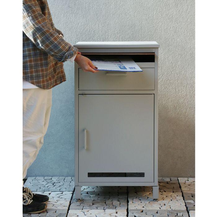 MJ PT SMN　宅配ボックス　ホワイト＊ベージュ・グレー 宅配ボックス 郵便ポスト 宅配ボックス付きポスト モジュ MOJYU PBX