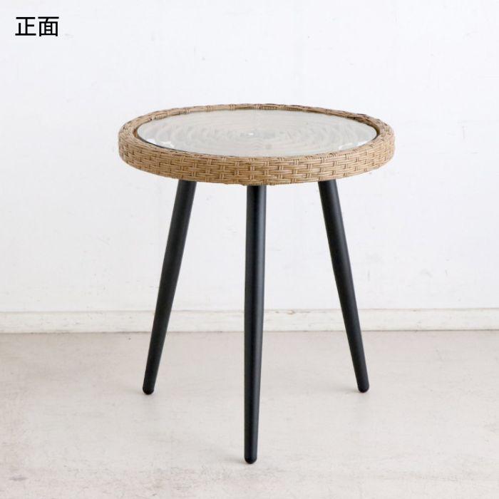 東馬（Tohma） サイドテーブル ラタン 幅50cm リゾネア 丸 円形 丸型