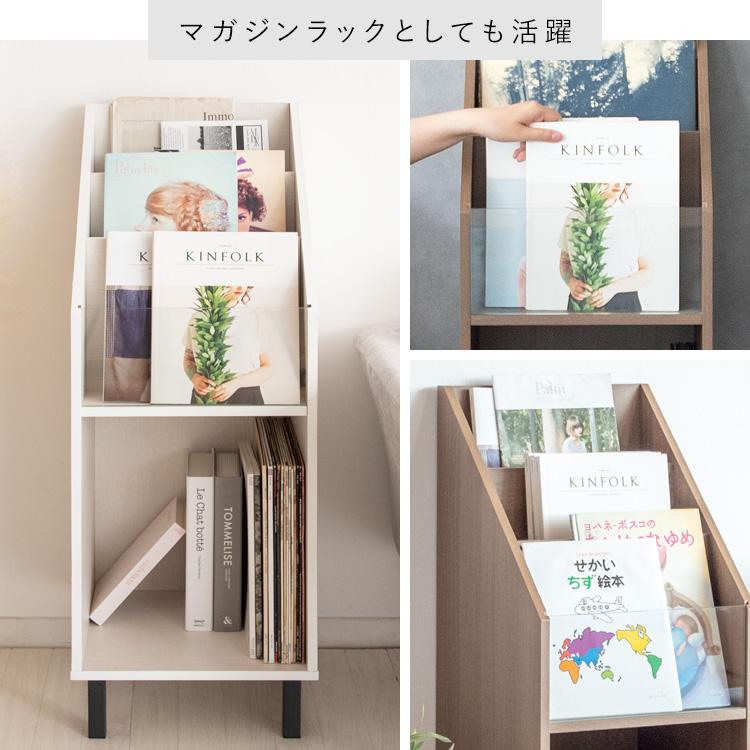 レコードラック RK-1000 マガジンラック 本棚 ラック 宮武製作所 Calmato 幅35.5 飾れる 収納棚 ガラス板 ディスプレイラック おしゃれ 雑誌 絵本 写真集 スリム | 宮武製作所 | 11