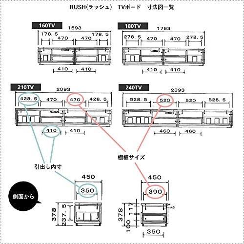 テレビボード　RUSH ラッシュ　シギヤマ　ハイグロスUV塗装　ホワイト 楽天市場】☆在庫あり！☆【送料無料】ラッシュ 幅210 TVボード