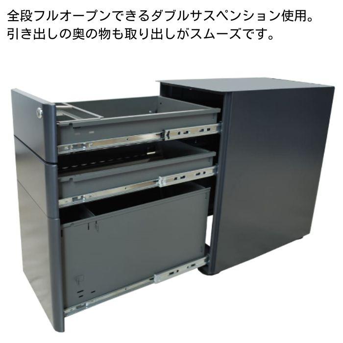 スリムチェスト ワゴン SLM-CH スリム 幅30cm 筑波産商 チェストワゴン サイドチェスト 引き出し キャスター付き 鍵付き スチール オフィス用品 コンパクト ミニの画像