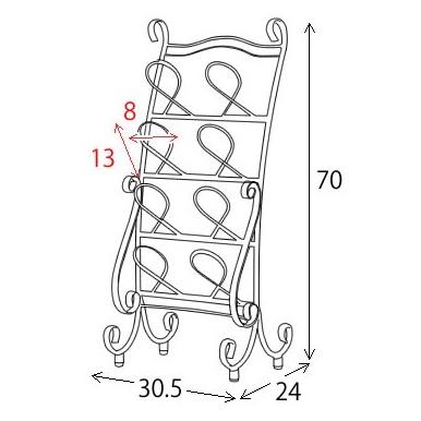 スリッパラック セレスティア SR-3070 Celestia アンティークゴールド 華やか スリム スチール 曲線 ゴージャス スリッパ立て 4足収納 軽量 おしゃれ 姫系 玄関