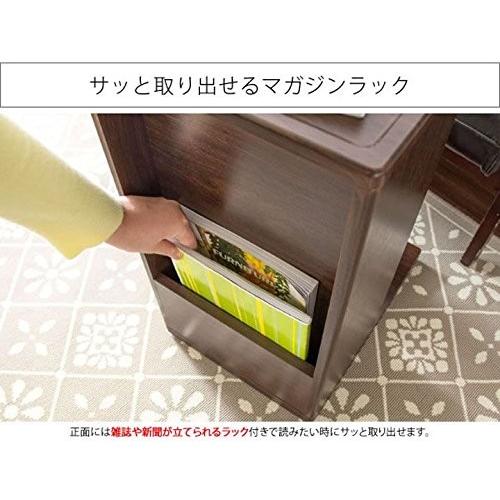 サイドテーブル ナイトテーブル ソファーテーブル ST-550 木製 Porte ポルテ 北欧 キャスター付 収納付 コンセント付き マガジンラック スリム おしゃれ｜comodocasa｜02