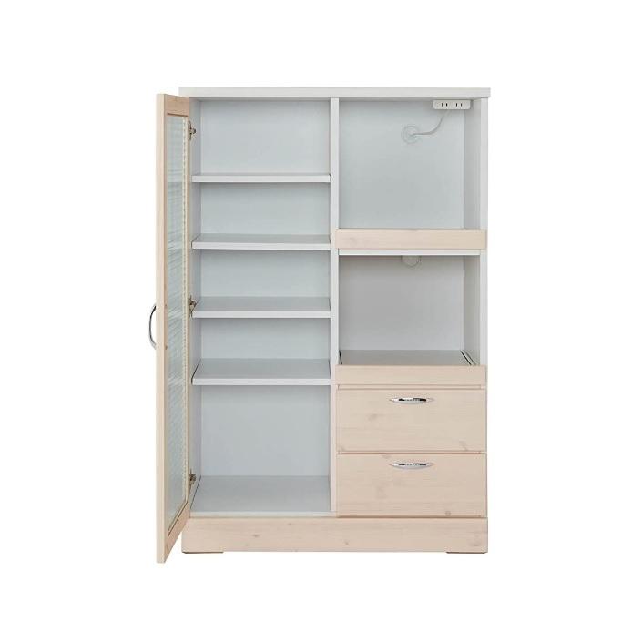 レンジボード 幅80cm バニラ 日本製 完成品 レンジ台 炊飯器 家電収納