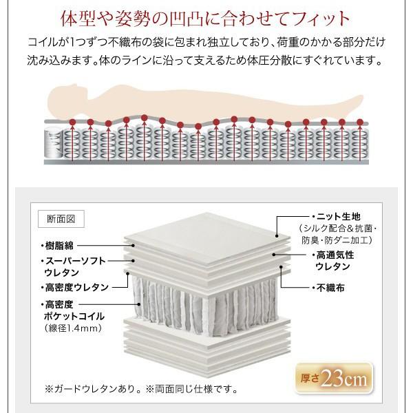 ベッド セミダブル セミダブルベッド マットレス付き 【タモナチュラル】 ベッド プレミアムポケットコイルマットレス付き