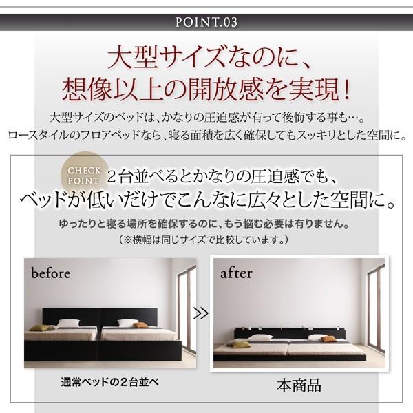 シングルベッド 将来分割して使える 大型モダンフロアベッド 国産カバーポケットコイルマットレス付き シングル_9