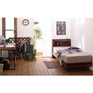 シングルベッド マットレス付き 棚 コンセント付き デザインすのこベッド レイチェル スタンダードボンネルコイルマットレス付き シングル