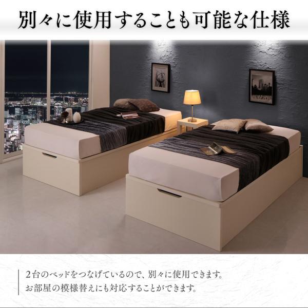 クイーンベッド ベッドフレームのみ お客様組立 大型サイズ跳ね上げ収納ベッド ベッドフレームのみ 縦開き クイーン(SS×2)_5