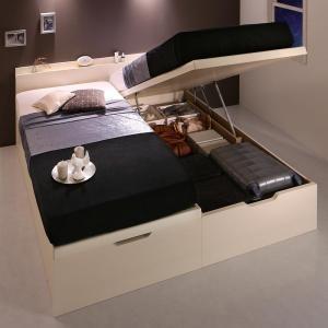 棚 コンセント付き国産大型サイズ頑丈跳ね上げ収納ベッド 薄型抗菌国産