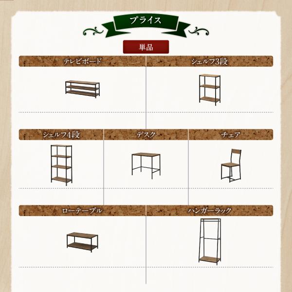 パソコンデスク 3点セット(パソコンデスク+チェア+シェルフ） 80cm ヴィンテージ調リビング収納シリーズ コルデット｜comodocrea｜19