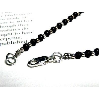 Silver&オニキス数珠連結チェーン【45cm】ネックレス オニキス 