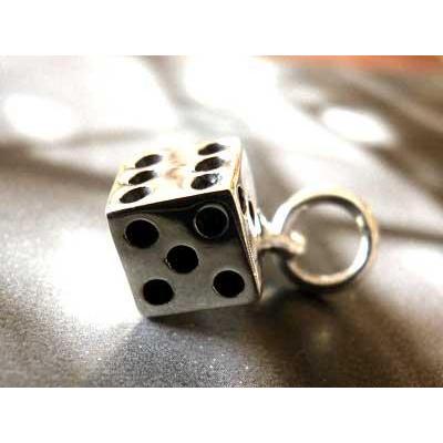 ＆ シルバー925製チェーン付きダイス Dice（サイコロ）ペンダント 