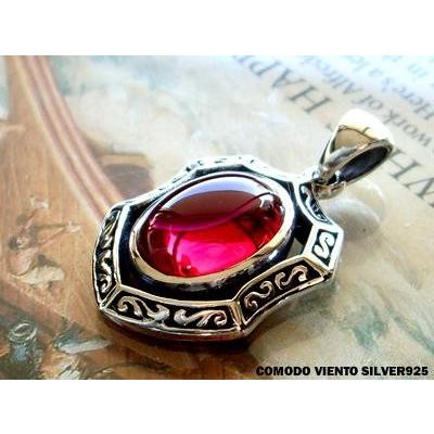 美しき盾紋章【S&A】シールドフレアペンダント【レッドジルコニア】S&A